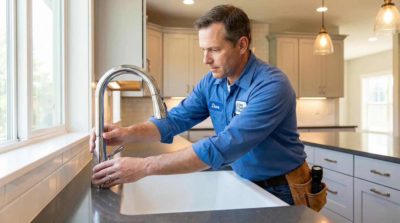 Kitchen faucet installation by Johns Plumbing LLC in Mulino