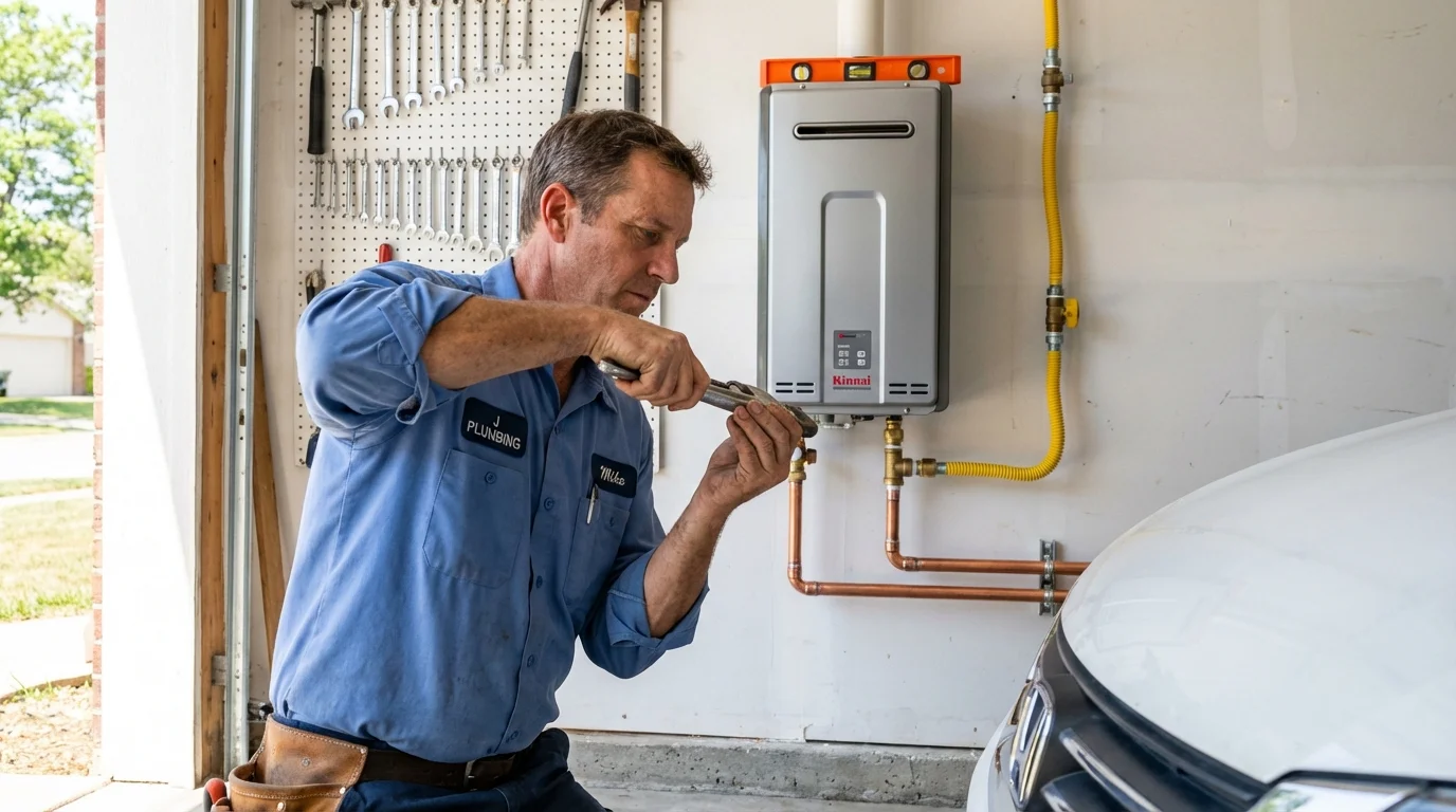 Tankless water heater installation by a Johns Plumbing LLC plumber in Mulino